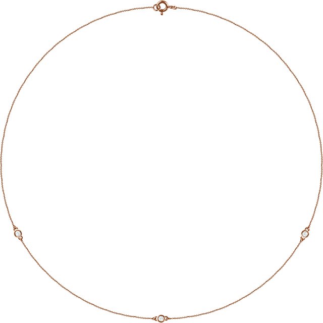 14K Rose 1/5 CTW Lab-Grown Diamond 3-Station 18" Necklace