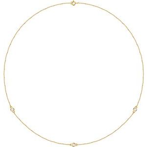 14K Yellow 1/4 CTW Lab-Grown Diamond 3-Station 18" Necklace
