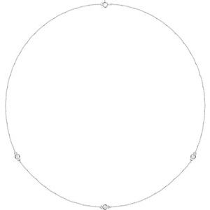 14K White 1/4 CTW Lab-Grown Diamond 3-Station 18" Necklace