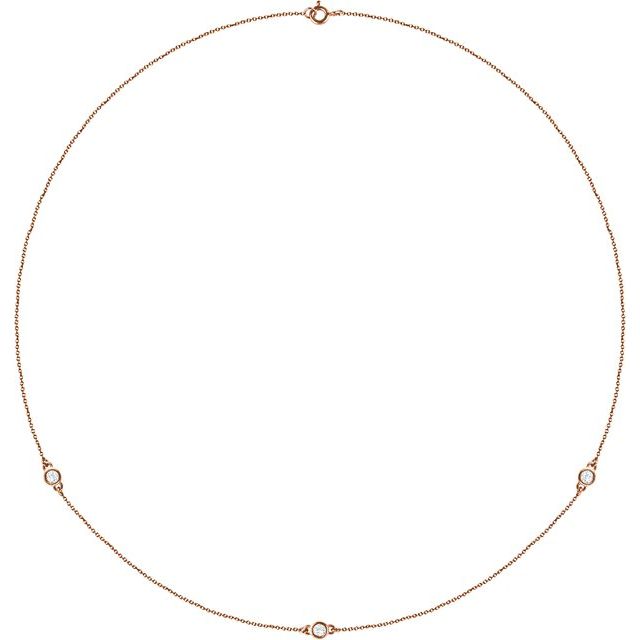 14K Rose 1/4 CTW Lab-Grown Diamond 3-Station 18" Necklace