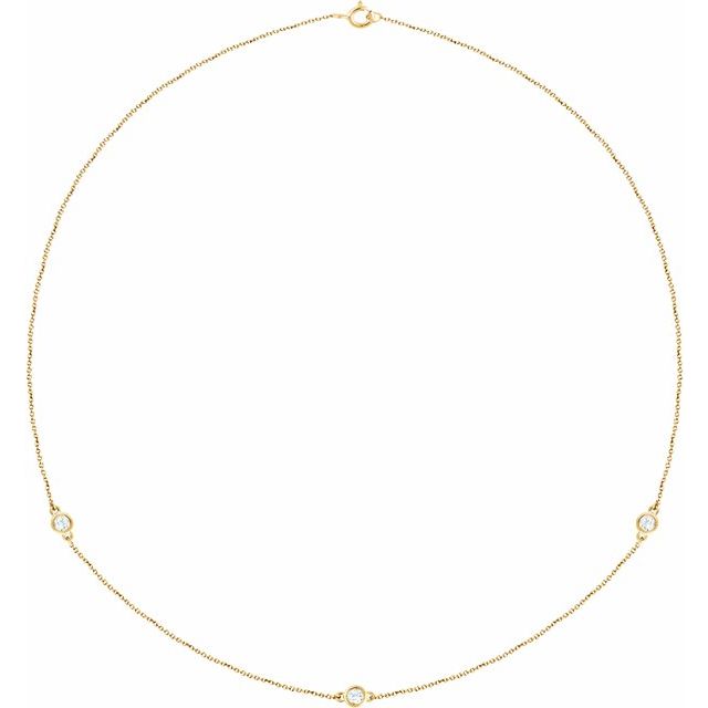14K Yellow 1/3 CTW Lab-Grown Diamond 3-Station 18" Necklace