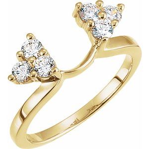 14K Yellow 1/4 CTW Lab Grown Diamond Wrap-Style Ring Enhancer