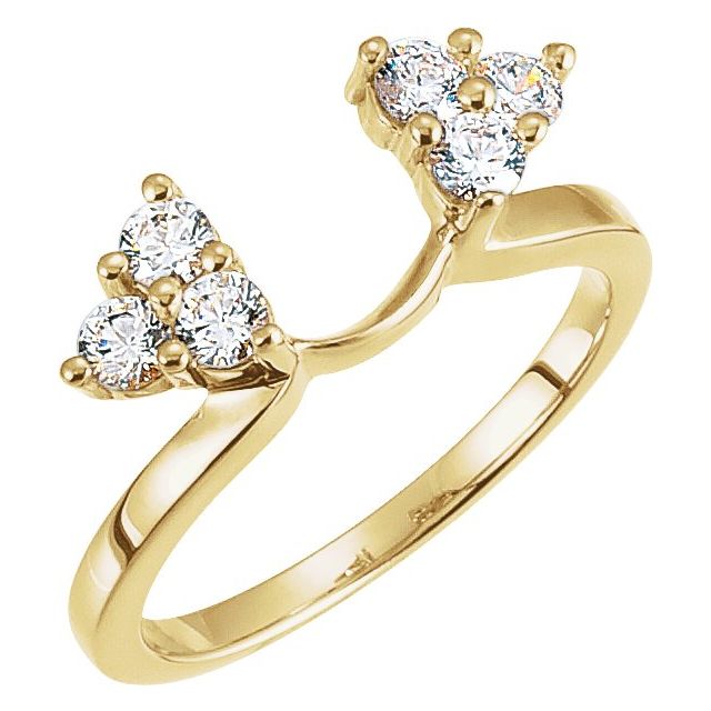 14K Yellow 1/4 CTW Lab Grown Diamond Wrap-Style Ring Enhancer