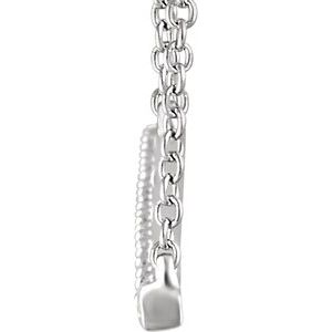 14K White 1/2 CTW Lab-Grown Diamond Bar 16-1" Necklace