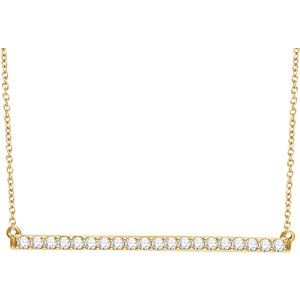14K Yellow 1/2 CTW Lab-Grown Diamond Bar 16-1" Necklace