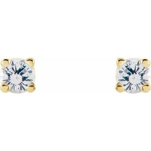 14K Yellow 4 mm Stuller Lab-Grown Moissanite Stud Earrings