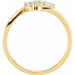 14K Yellow 1/4 CTW Lab-Grown Diamond Three-Stone Ring