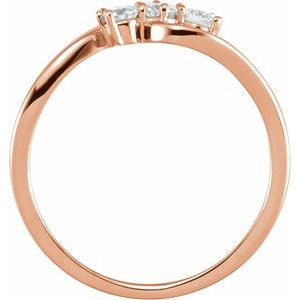 14K Rose 1/2 CTW Lab-Grown Diamond Three-Stone Ring