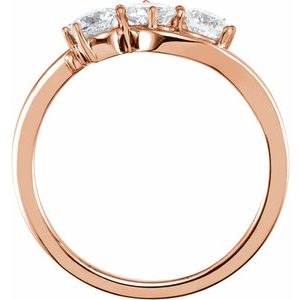 14K Rose 3/4 CTW Lab-Grown Diamond Three-Stone Ring