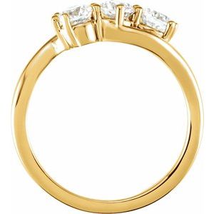 14K Yellow 1 CTW Lab-Grown Diamond Three-Stone Ring