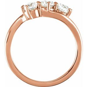 14K Rose 1 CTW Lab-Grown Diamond Three-Stone Ring