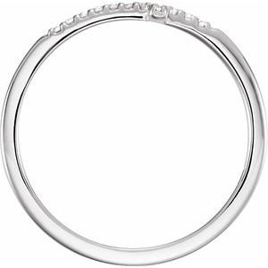 14K White .08 CTW Lab-Grown Diamond Sideways Cross Ring
