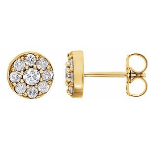 14K Yellow 3/8 CTW Lab-Grown Diamond Earrings
