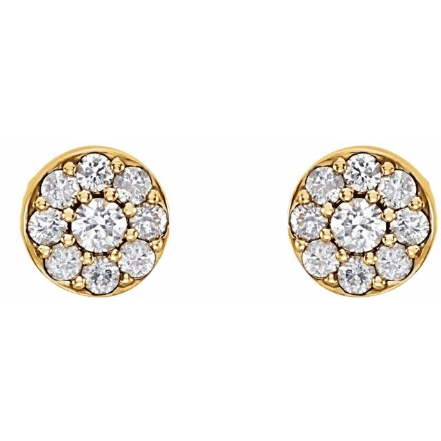 14K Yellow 3/8 CTW Lab-Grown Diamond Earrings