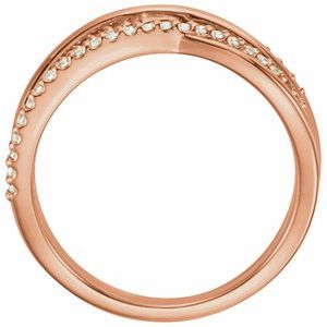 14K Rose 1/5 CTW Lab-Grown Diamond Criss-Cross Ring