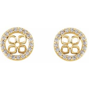 14K Yellow 8 mm ID 3/8 CTW NLab-Grown Diamond Earring Jackets