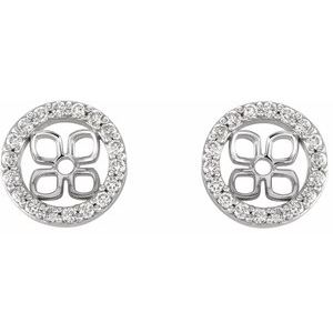 14K White 6 mm ID 1/6 CTW Lab-Grown Diamond Earring Jackets