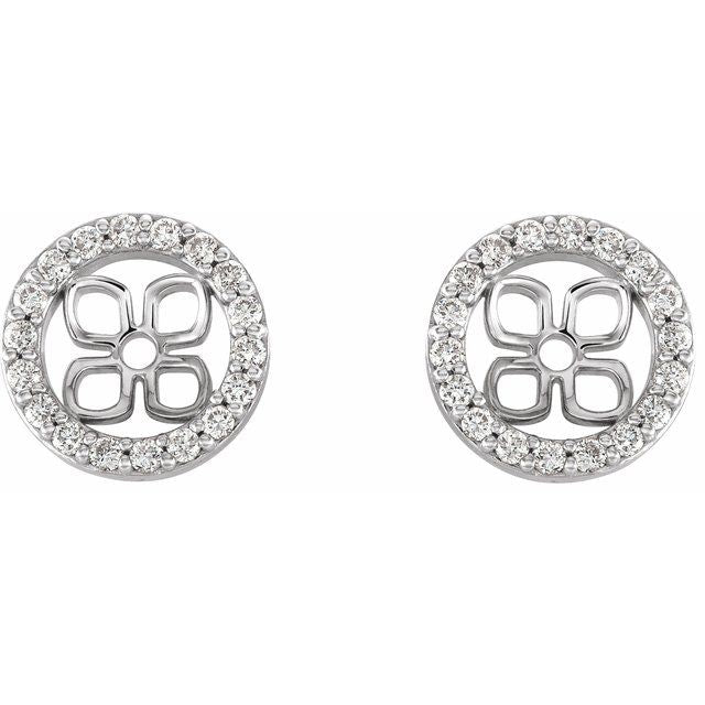 14K White 6 mm ID 1/6 CTW Lab-Grown Diamond Earring Jackets
