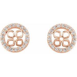 14K Rose 6 mm ID 1/6 CTW Lab-Grown Diamond Earring Jackets