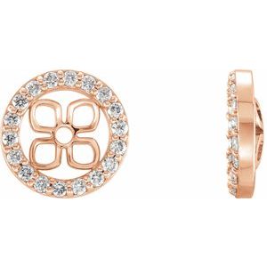 14K Rose 6 mm ID 1/6 CTW Lab-Grown Diamond Earring Jackets