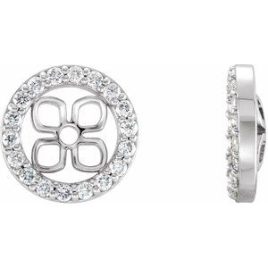 14K White 6 mm ID 1/6 CTW Lab-Grown Diamond Earring Jackets