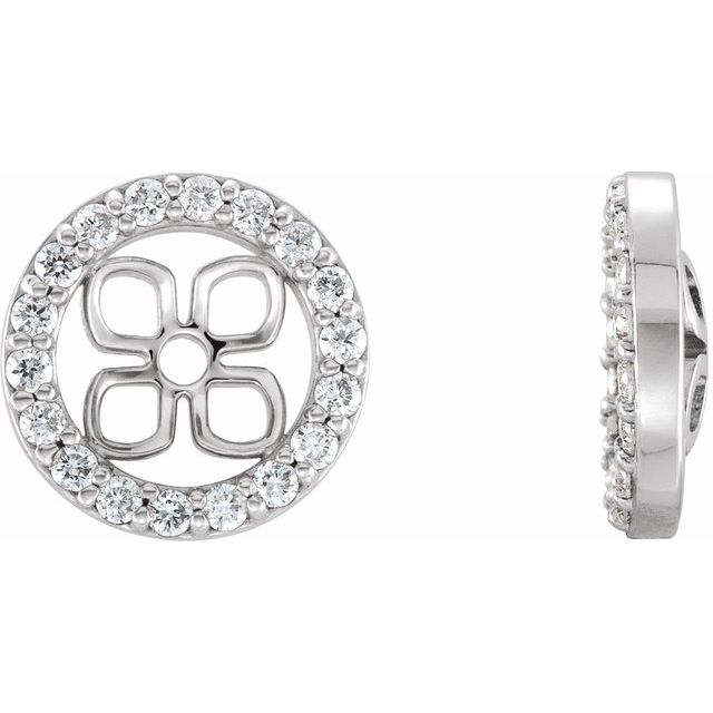 14K White 6 mm ID 1/6 CTW Lab-Grown Diamond Earring Jackets