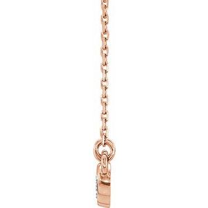 14K Rose .07 CTW Lab-Grown Diamond Bar 16-18" Necklace