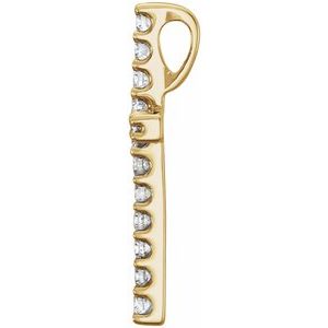 14K Yellow 1/6 CTW Lab-Grown Diamond Petite Cross Pendant