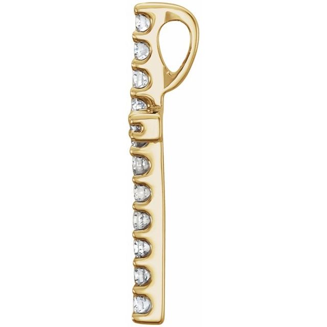 14K Yellow 1/6 CTW Lab-Grown Diamond Petite Cross Pendant