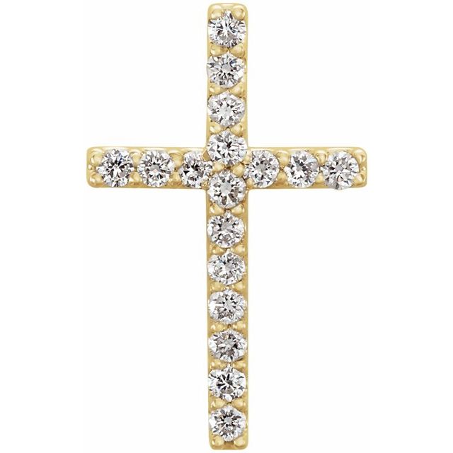 14K Yellow 1/6 CTW Lab-Grown Diamond Petite Cross Pendant
