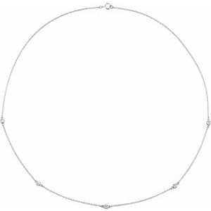 14K White 1/4 CTW Lab-Grown Diamond 5-Station 18" Necklace