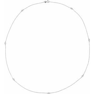 14K White 1/3 CTW Lab-Grown Diamond 7-Station 24" Necklace