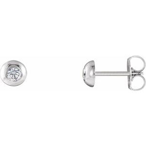 14K White 1/5 CTW Lab-Grown Diamond Domed Stud Earrings