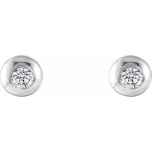 14K White 1/3 CTW Lab-Grown Diamond Domed Stud Earrings