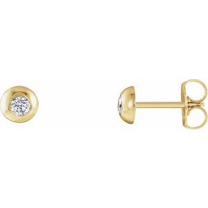 14K Yellow 1/5 CTW Lab-Grown Diamond Domed Stud Earrings