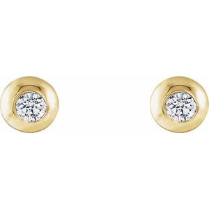 14K Yellow 1/5 CTW Lab-Grown Diamond Domed Stud Earrings