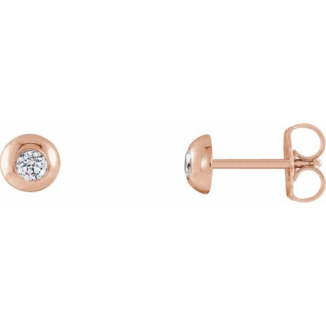 14K Rose 1/3 CTW Lab-Grown Diamond Domed Stud Earrings