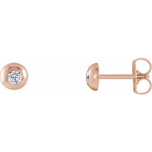 14K Rose 1/3 CTW Lab-Grown Diamond Domed Stud Earrings