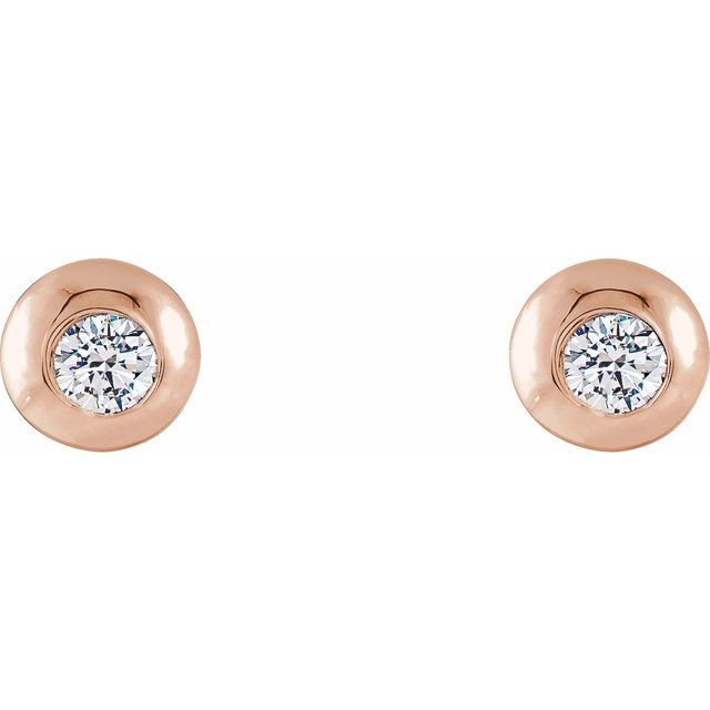 14K Rose 1/5 CTW Lab-Grown Diamond Domed Stud Earrings