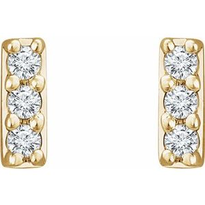 14K Yellow .05 CTW Lab-Grown Diamond Bar Earrings