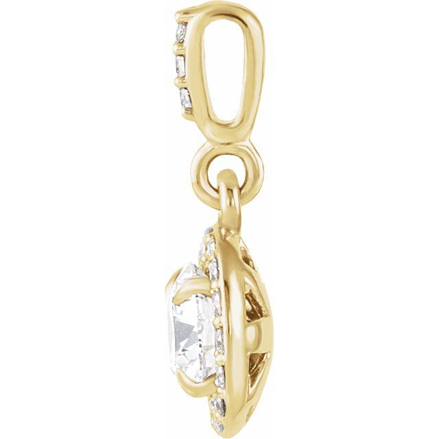14K Yellow 3/8 CTW Lab-Grown Diamond Halo-Style Pendant