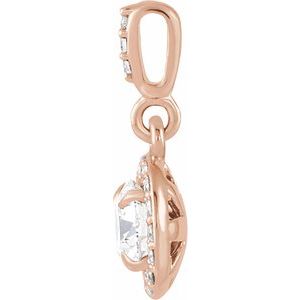 14K Rose 3/8 CTW Lab-Grown Diamond Halo-Style Pendant