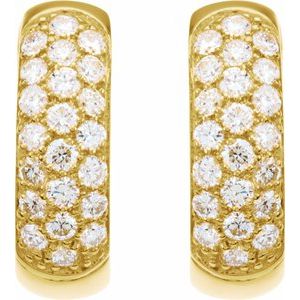 14K Yellow 7/8 CTW Lab-Grown Diamond Hoop Earrings