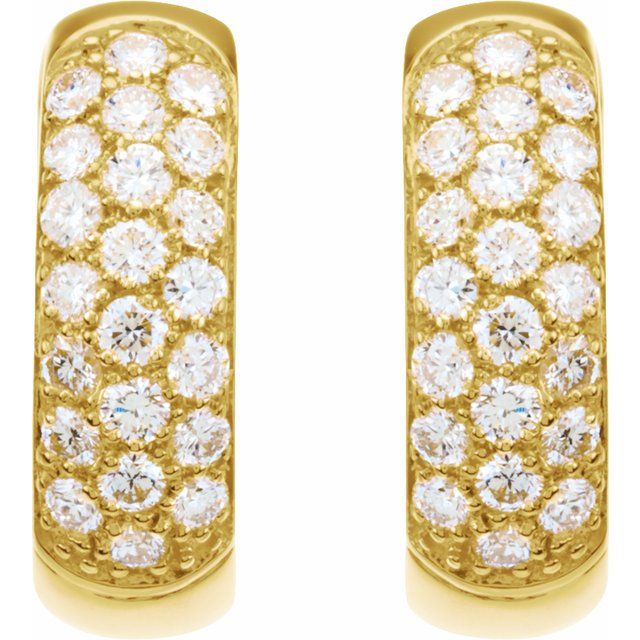 14K Yellow 7/8 CTW Lab-Grown Diamond Hoop Earrings