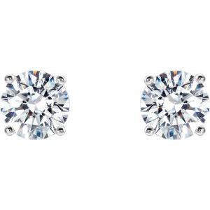 14K White 1 1/2 CTW Lab-Grown Diamond 4-Prong Stud Earrings