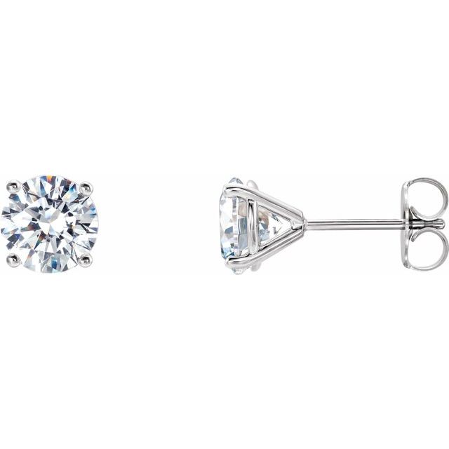 14K White 1 1/2 CTW Lab-Grown Diamond 4-Prong Stud Earrings