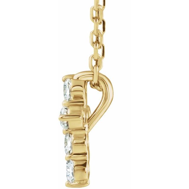 14K Yellow 1/6 CTW Lab-Grown Diamond Cross 16-18" Necklace