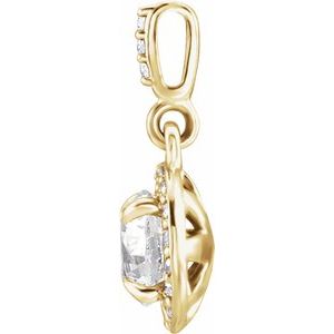 14K Yellow 1/2 CTW Lab-Grown Diamond Halo-Style Pendant