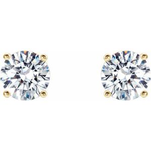 14K Yellow 1 1/2 CTW Lab-Grown Diamond 4-Prong Stud Earrings