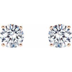 14K Rose 3/4 CTW Lab-Grown Diamond 4-Prong Stud Earrings